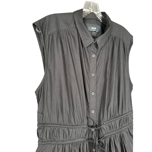 Anthropologie Maeve Midi Dress Size XL 16/18 Black Preppy Cotton Old Money Class - Picture 8 of 11